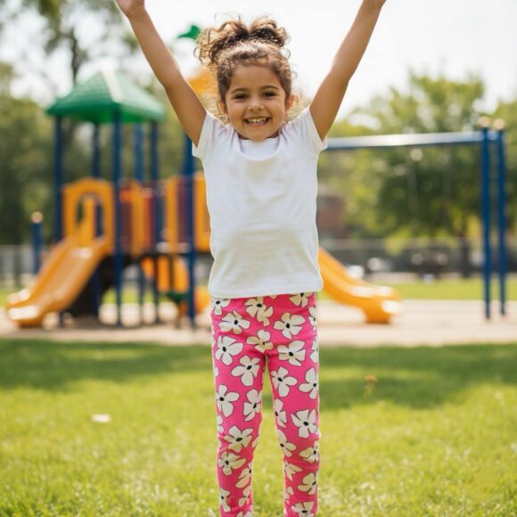kids leggings singapore pink blossom model