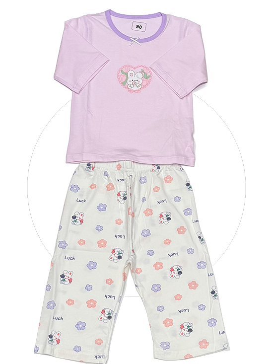 Rabbit in heart (purple) PJs
